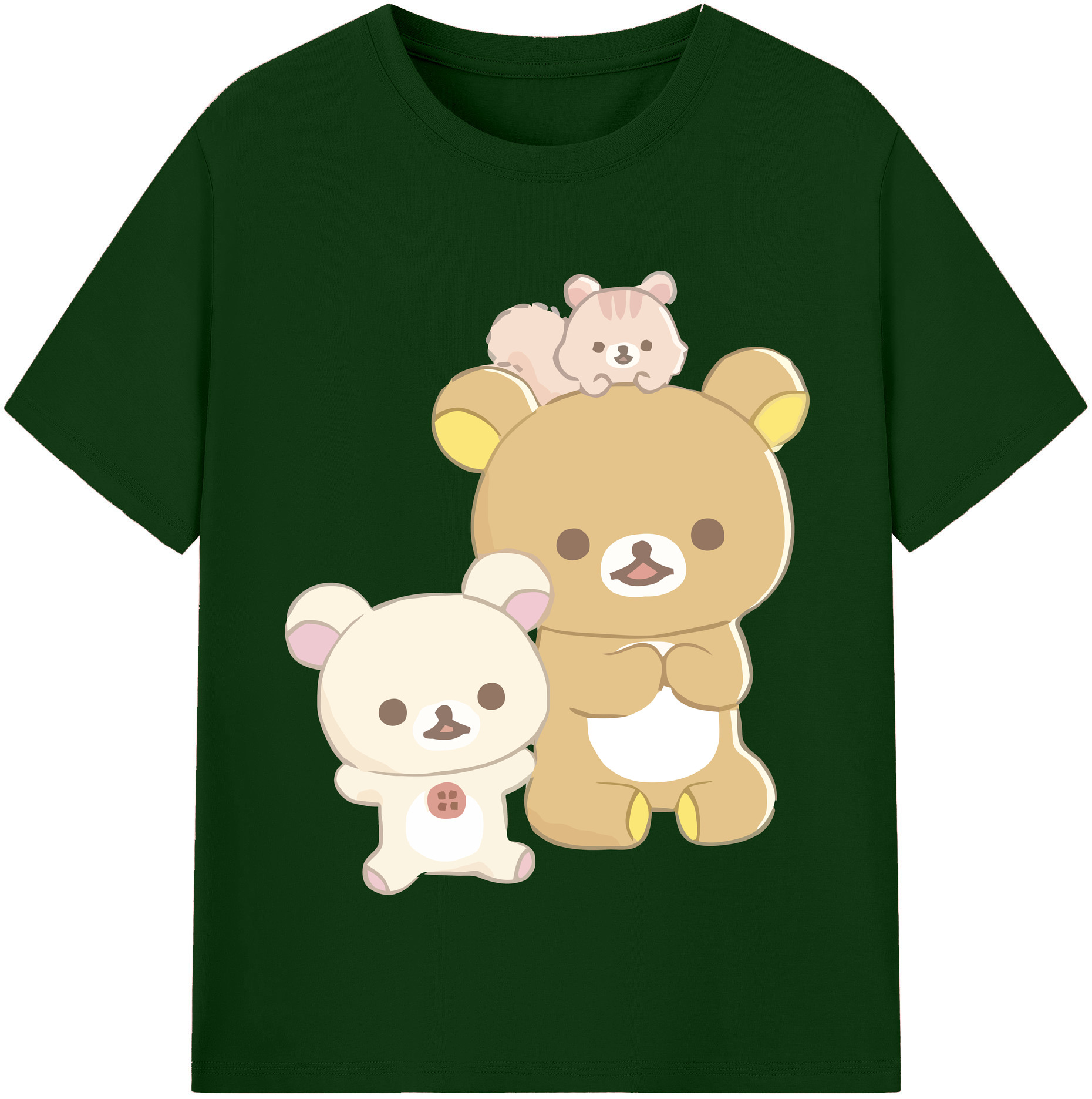 （画像用） リラックマ リラックマ キイロイトリ Rilakkuma Korilakkuma Kiiroitori 綿100％半袖Tシャツ（フロントプリント）